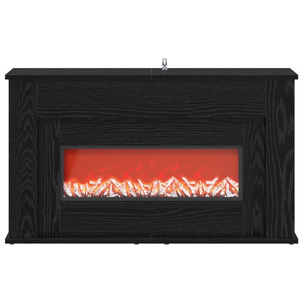 Eldstad med LED-slinga Svart ek 92 x 20 x 54 cm Konstruerat trä