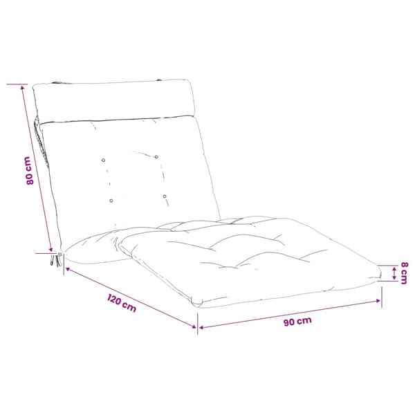 Solstol Kudde VIANEN 100% Polyester Gräddvit 200 x 90 x 8 cm