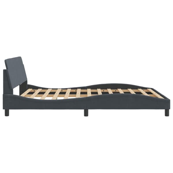Bed Frame "Dover" Dark Grey 160x200 cm Velvet