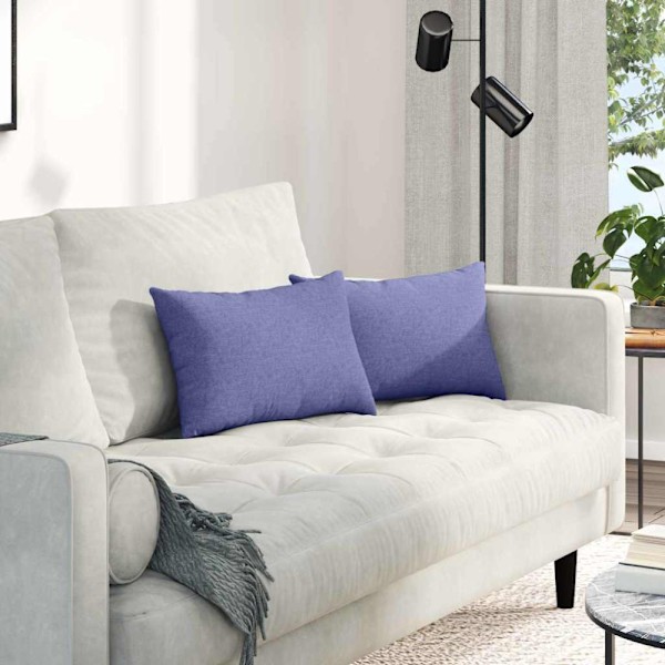 Sofakuddar 2 pcs Jeansblå 50 x 30 cm tyg