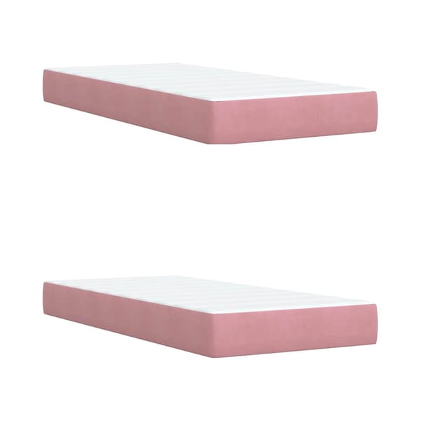 Boxspring säng med madrass och LED Rosa 200 x 200 cm Sammet