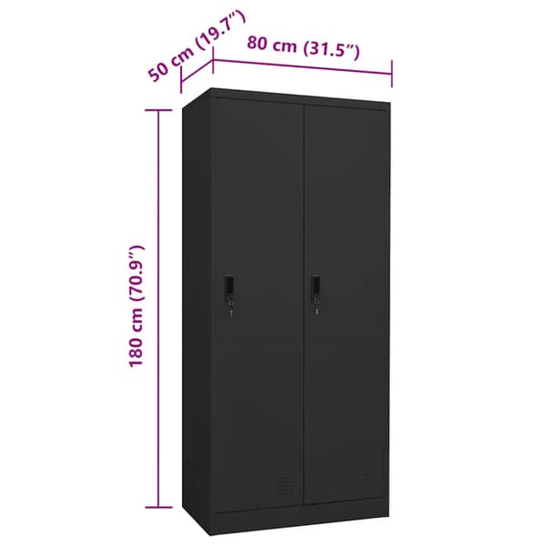 Garderob antracit 80x50x180 cm stål