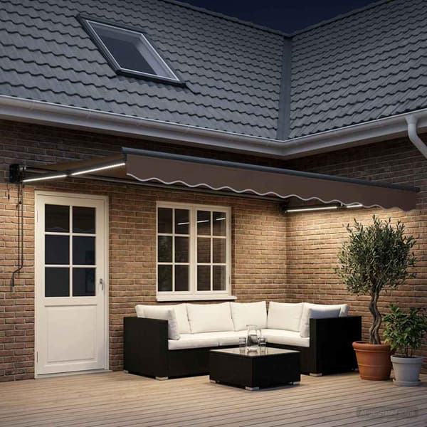 Elektrisk Retraktabel Markis Taupe 100% Polyester och Aluminium