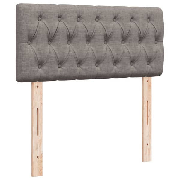 Ramsäng med madrass taupe 80x200 cm tyg
