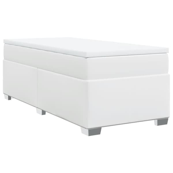 Ramsäng med madrass vit 100x200 cm konstläder