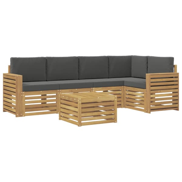 Utomhussoffset 6 pcs Vit och antracit 59 x 59 x 37 cm Polyester