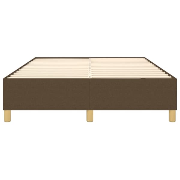Boxspring-sängram mörkbrun 140x200 cm tyg