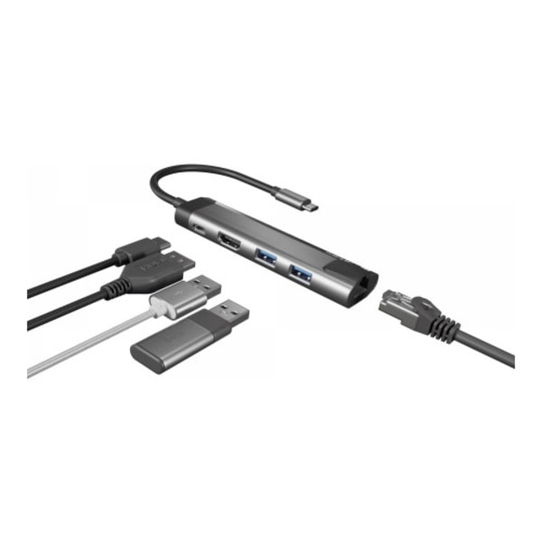 Natec Fowler GO - dockningsstation - USB-C - HDMI - 1GbE