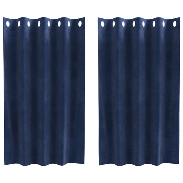 Gardiner 2 st Mörkblå 140 x 140 cm Sammet