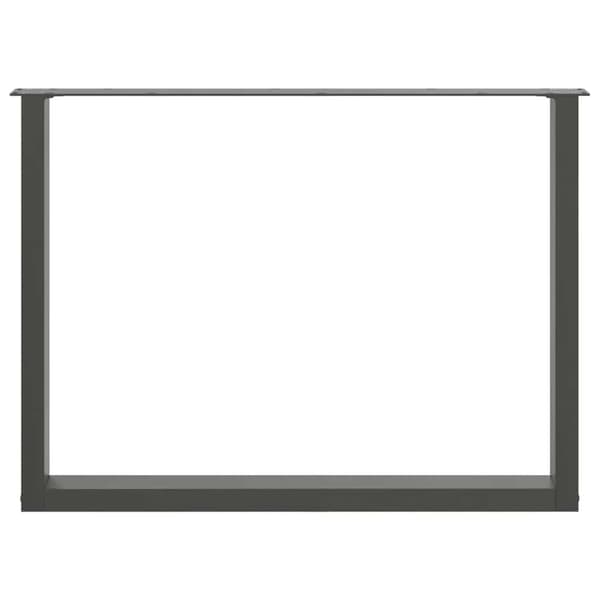 Matbordsben U-formade 2 st antracit 100x(72-73) cm stål