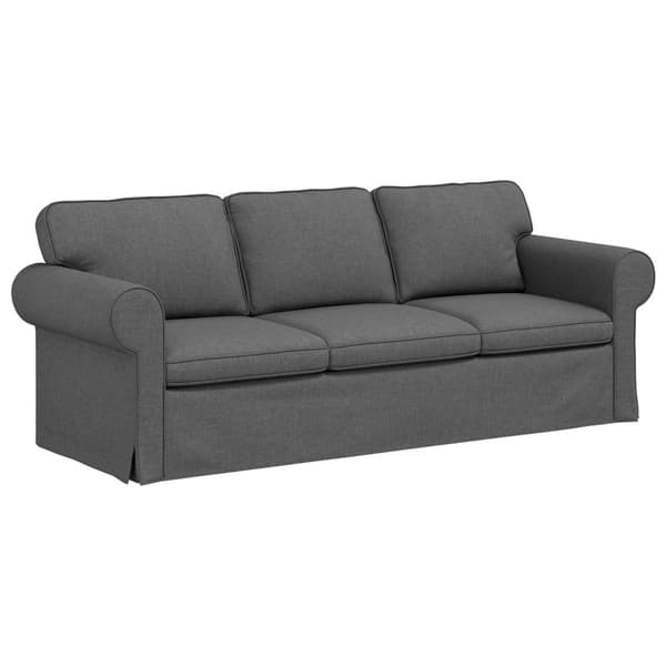 Soffa Mörkgrå 215 x 82 x 80 cm tyg