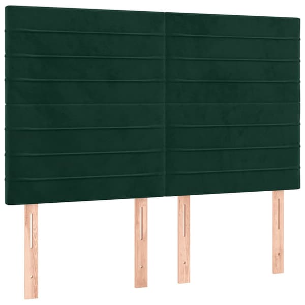 Ramsäng med madrass mörkgrön 140x190 cm sammet