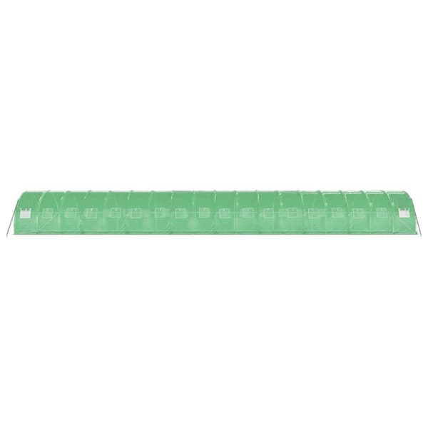 Växthus med stålram grön 54 m² 18x3x2 m