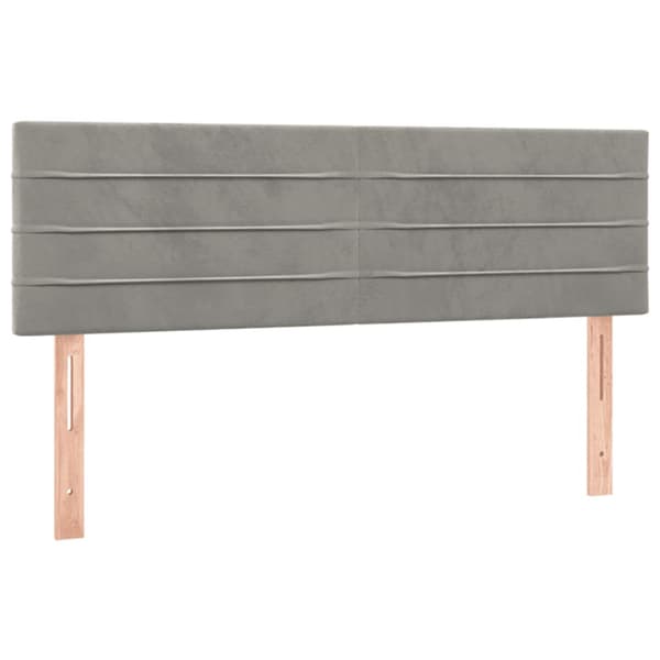 Ramsäng med madrass ljusgrå 140x190 cm sammet