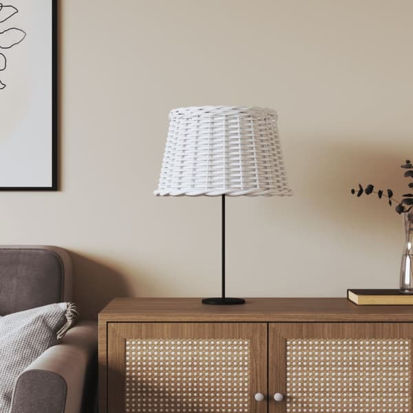 Lampskärm vit Ø45x28 cm korgmaterial