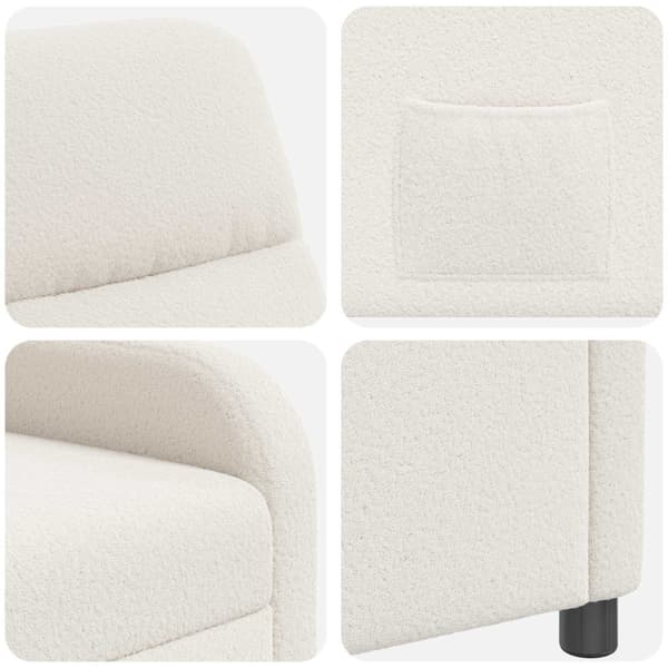 Recliner Gräddvit Bouclé