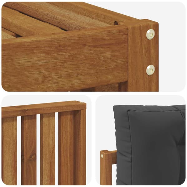 Utomhussoffset med kudde 5 pcs Naturlig och Antracit