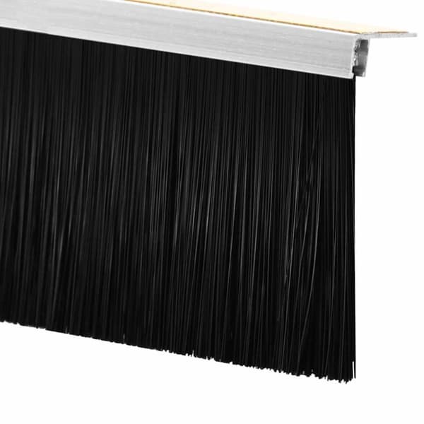 Självhäftande dörrborstlist 12 pcs Silver 100 cm