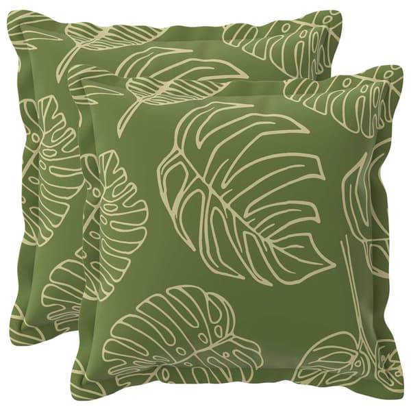 Kudde Löv med kudde HOUTEN 2 st Bladdesign Polyester