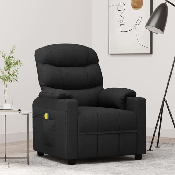 Massagefåtölj svart tyg