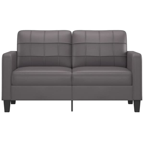 2-sitssoffa grå 140 cm konstläder