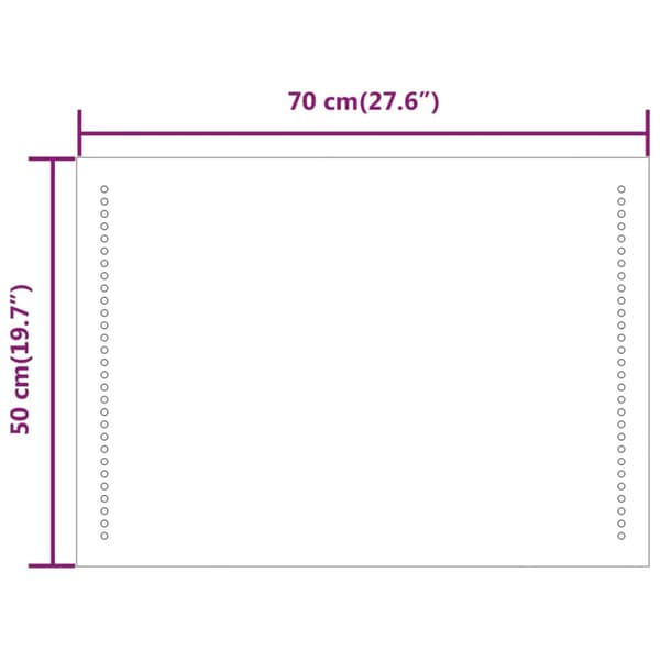 Badrumsspegel LED 70x50 cm
