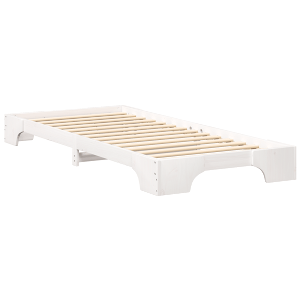 Sängram Vit 100 x 210 cm Massiv furu