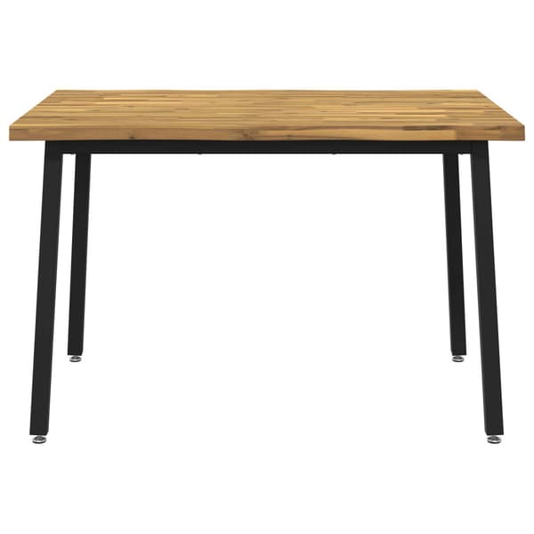 110 x 55 x 75 cm Massivt Akaciaträ Vit och svart Rektangulär
