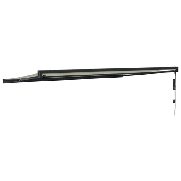 Markis infällbar gräddvit 5x3 m tyg&aluminium