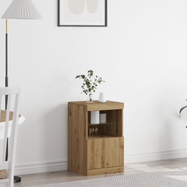 Sideboard med LED-lampor artisan ek 41x37x67 cm