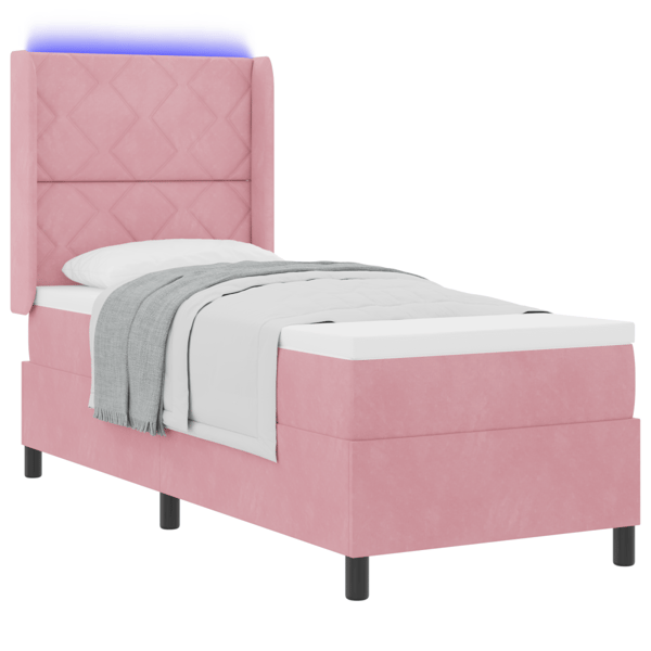 Bäddfjäder med LED-ljusslingor Rosa 80 x 200 cm Sammet