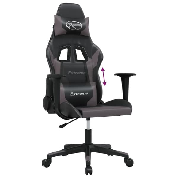 Gamingstol svart och grå konstläder
