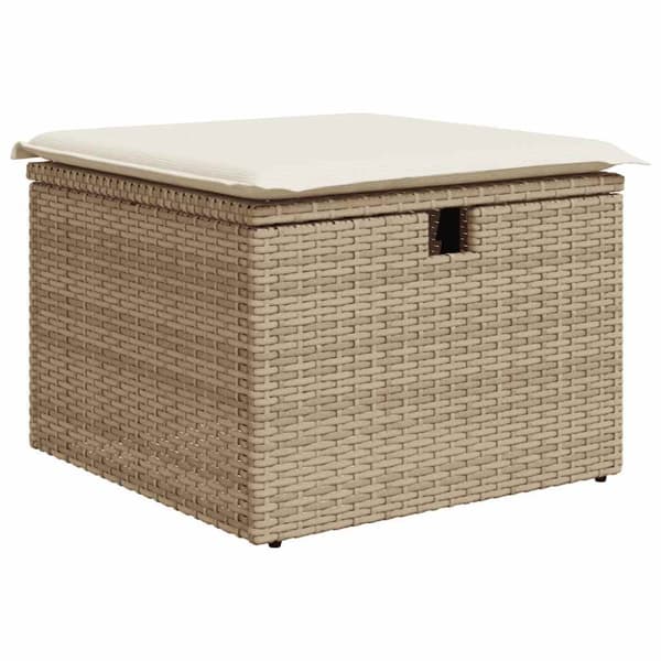 Trädgårdssoffset med dynor 9 delar beige konstrotting akacia