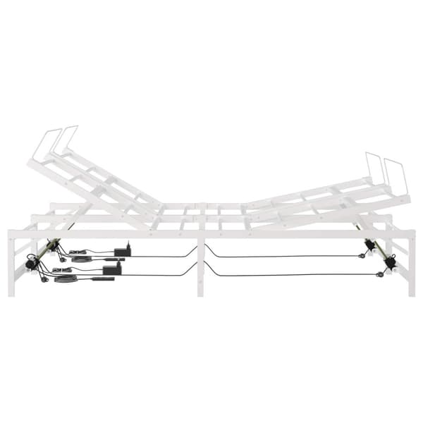 Elektrisk Justerbar Säng Ram Vit 140 x 190 cm Stål