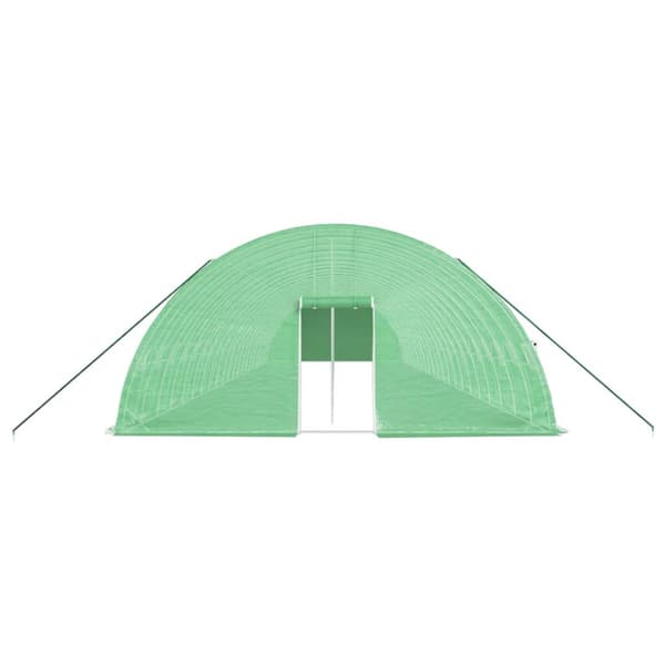 Växthus med stålram grön 132 m² 22x6x2,85 m