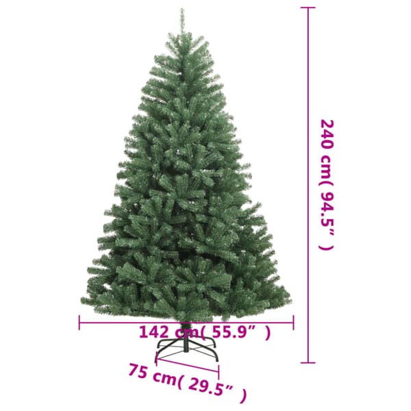 Plastgran med stativ gångjärn grön 240 cm