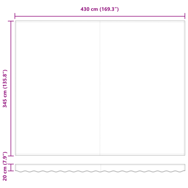 Utdragbar markis Vit 450 x 350 x 165 cm Polyester och aluminium