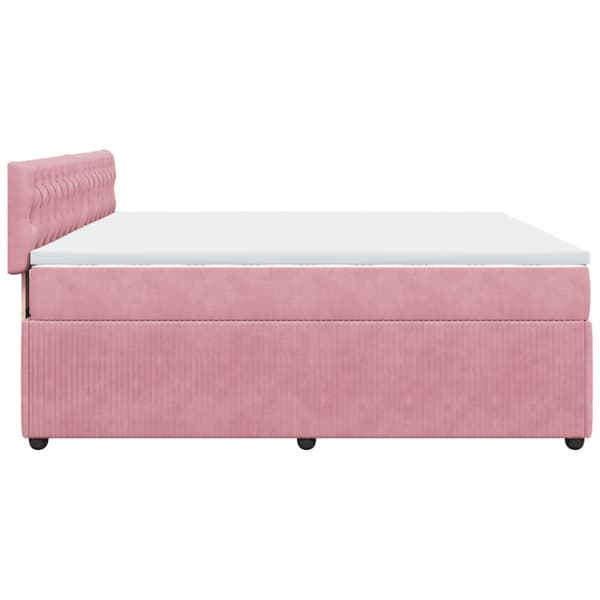 Ramsäng med madrass rosa 180x200 cm sammet