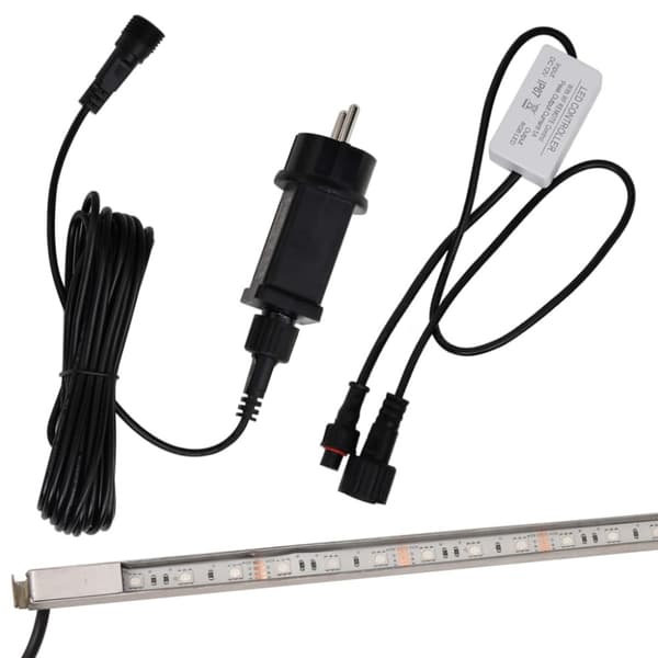 Vattenfall med RGB LED rostfritt stål 108 cm