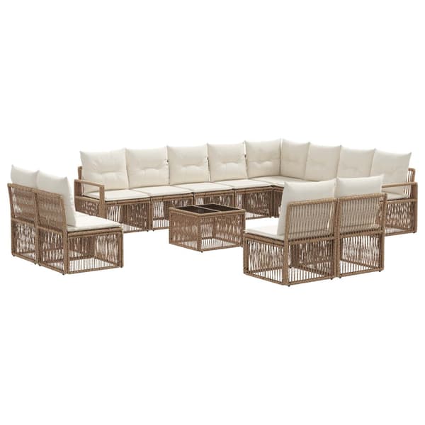 Trädgårdsoffset 13 pcs Beige konstrotting