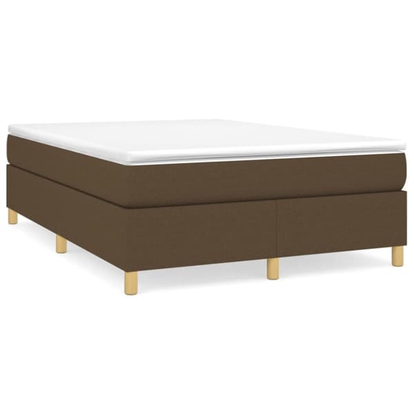 Boxspring-sängram mörkbrun 140x190 cm tyg