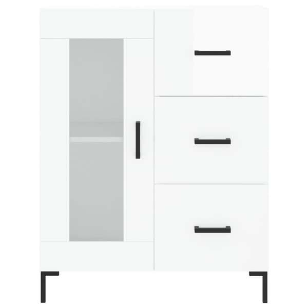Skänk vit högglans 69,5x34x90 cm konstruerat trä