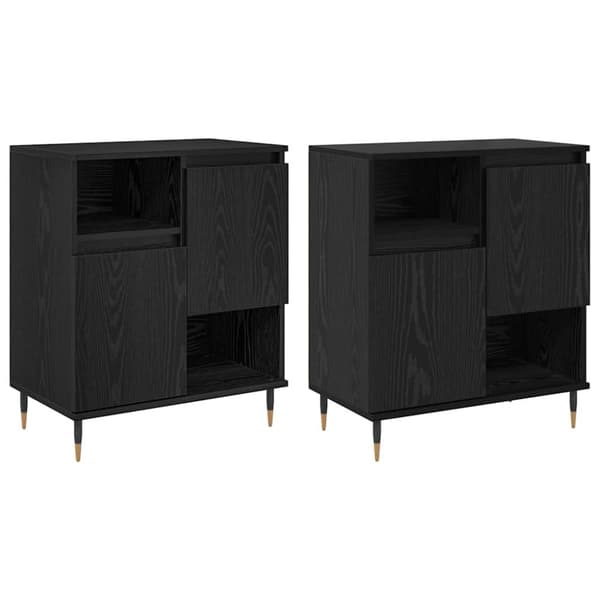 Skåp 2 pcs Svart ek