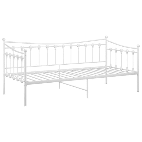 Sängram bäddsoffa vit metall 90x200 cm