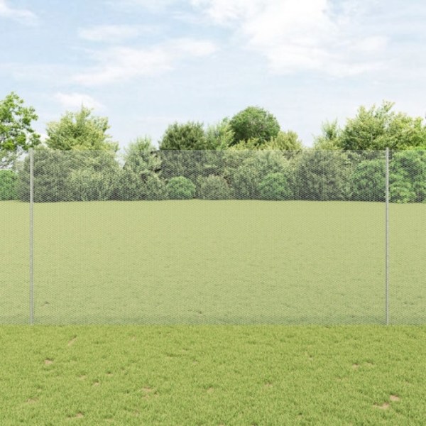 Trädgårdsstängselset Set om 2 Galvaniserat stål 25 x 1.5 m stängsel