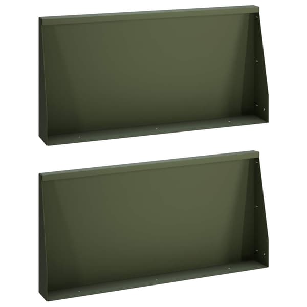 Stödvägg 2 st 80 x 12 x 40 cm Stål Olivgrön