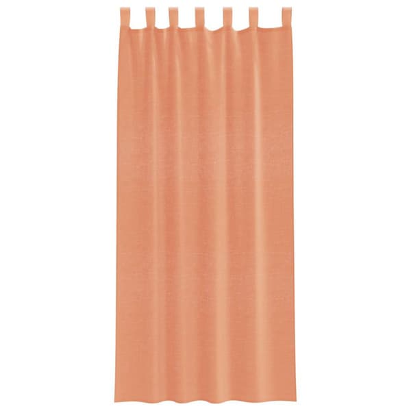 Voile gardiner med stångfickor 2 st terrakotta