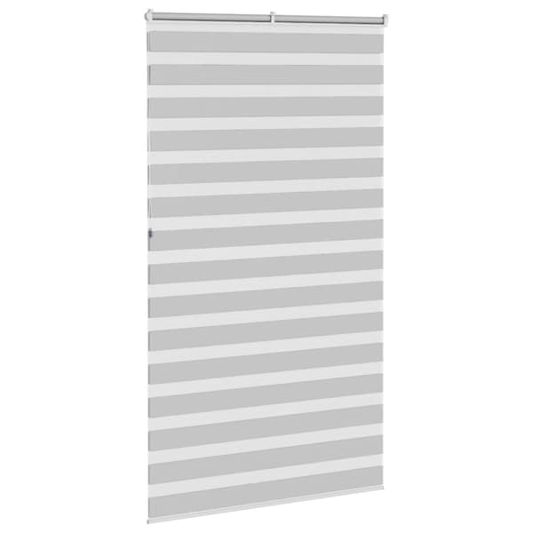 Rullgardin zebra ljusgrå 130x230 cm tyg bredd 125,9cm polyester