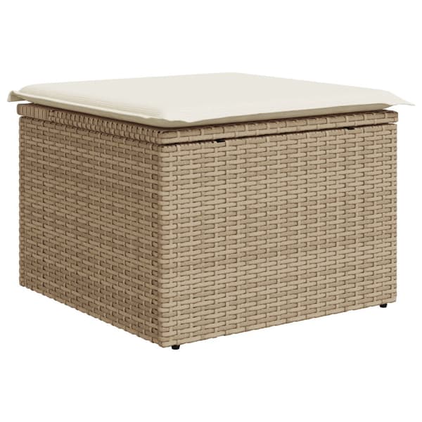 Trädgårdsoffset 5 st Beige Poly rattan