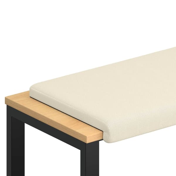 Bänk kudde Texturerad Sammet Gräddvit Djup 35 cm